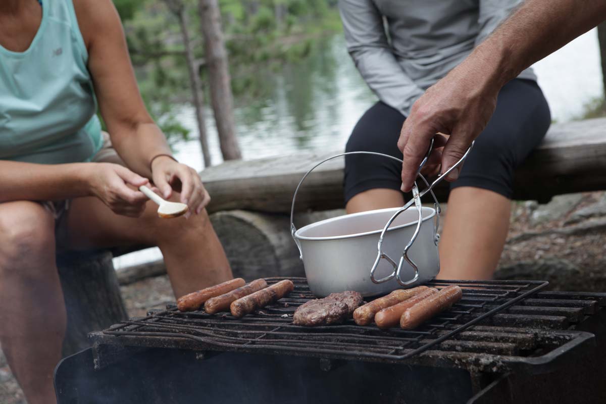 Cooking over a campfire